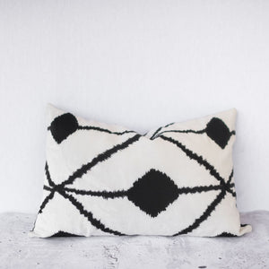 Bedouin Embroidered Linen Cushion - white