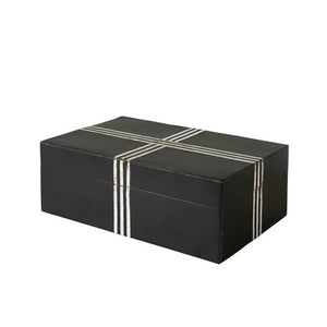 Black & Textured White Lined Box - Rectangular