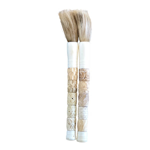 White Carved Calligraphy Brush - Large - Nolan & Co